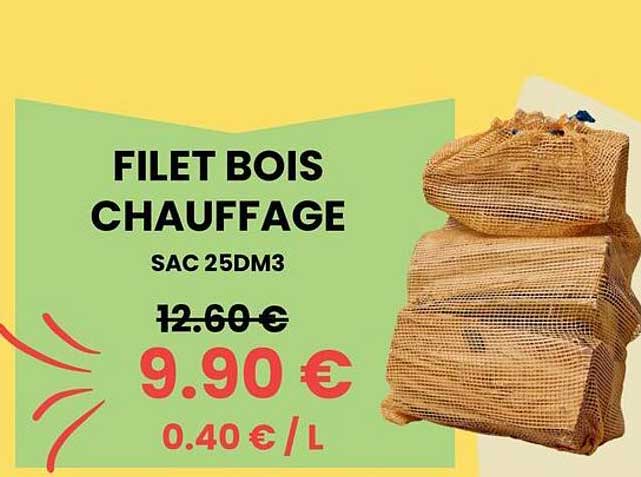 FILET BOIS CHAUFFAGE SAC 25DM3
