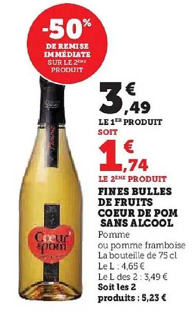FINES BULLES DE FRUITS COEUR DE POM SANS ALCOOL