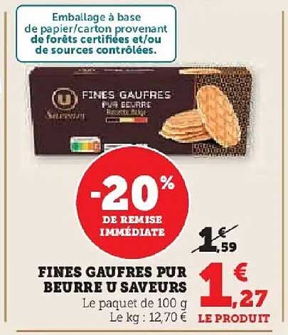 Fines Gaufres Pur Beurre U Saveurs