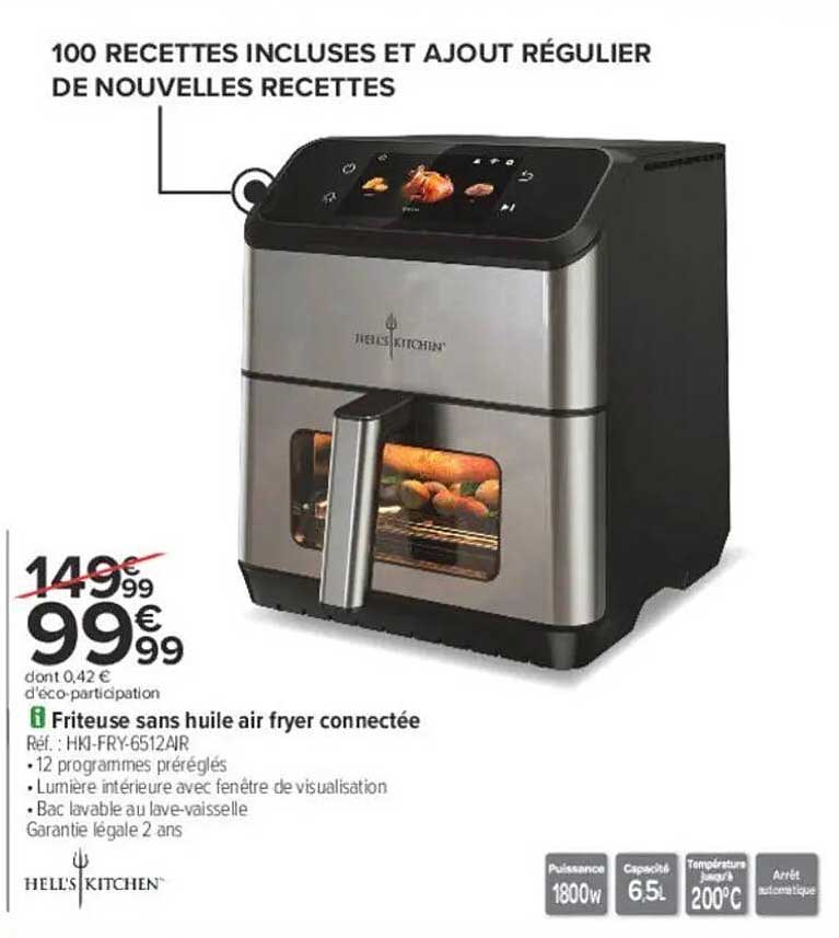 Friteuse sans huile air fryer connectée