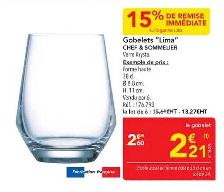 Gobelets "Lima" CHEF & SOMMELIER