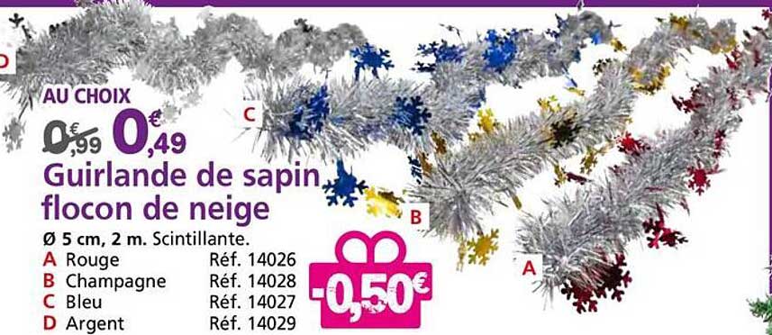 Guirlande de sapin flocon de neige