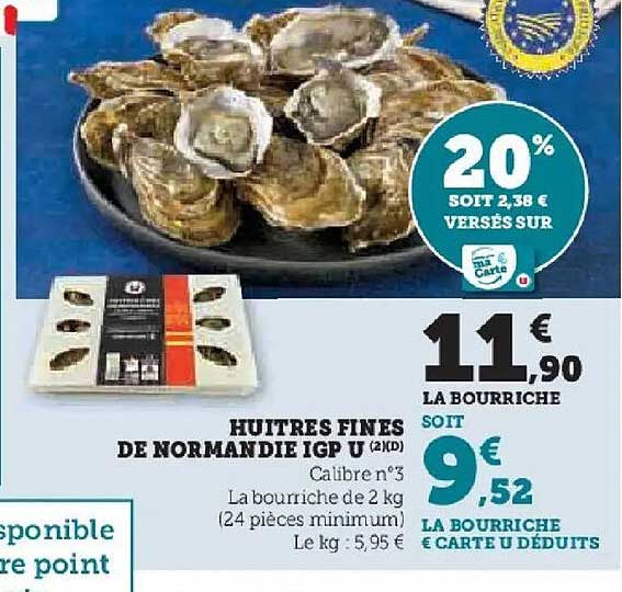 HUÎTRES FINES DE NORMANDIE IGP U