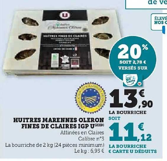 HUÎTRES MARENNE OLÉRON FINES DE CLAIRES IGP