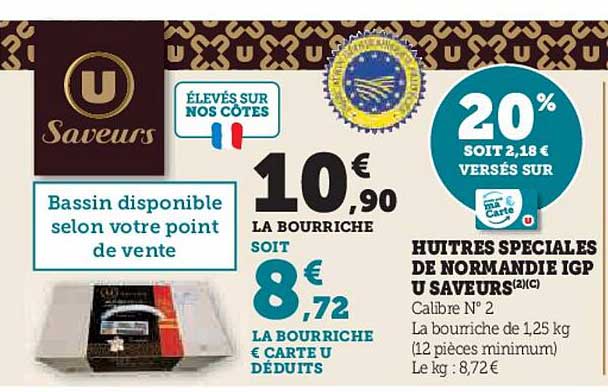 HUITRES SPECIALES DE NORMANDIE IGP U SAVEURS