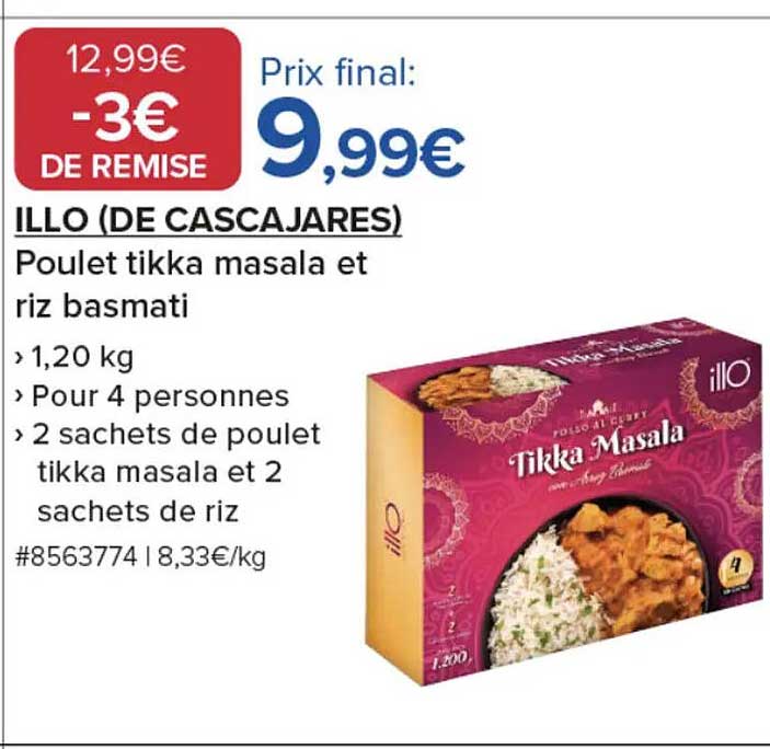 ILL0 (DE CASCAJARES) Poulet tikka masala et riz basmati