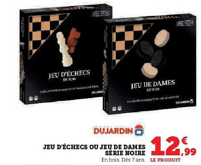 JEU D'ÉCHECS OU JEU DE DAMES SÉRIE NOIRE
