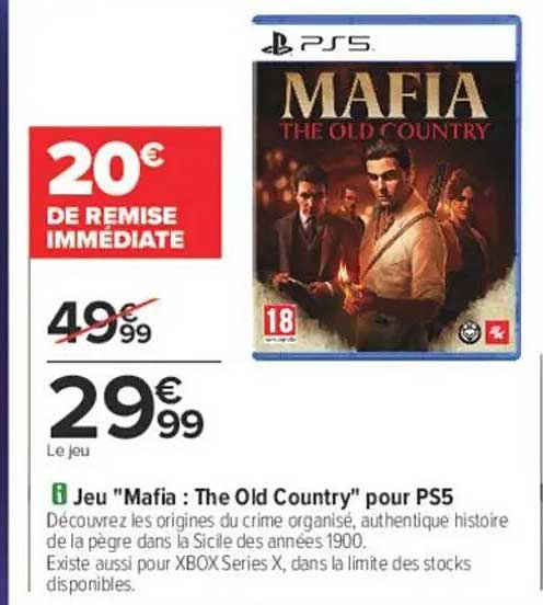 Jeu "Mafia : The Old Country" pour PS5