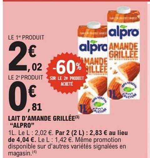 LAIT D'AMANDE GRILLEDÉE "ALPRO"