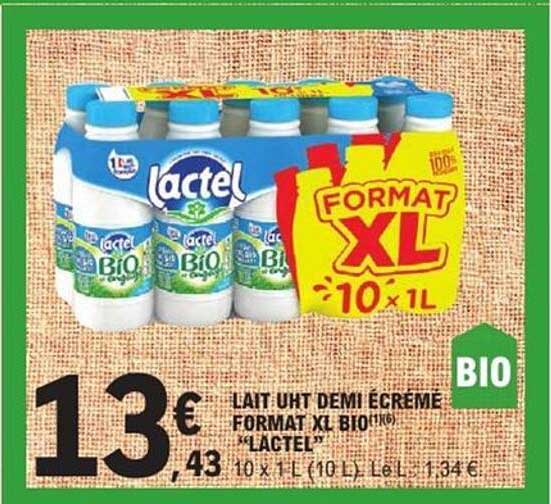 LAIT UHT DEMI ÉCRÉME FORMAT XL BIO