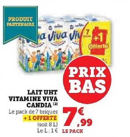 LAIT UHT VITAMINE VIVA CANDIA
