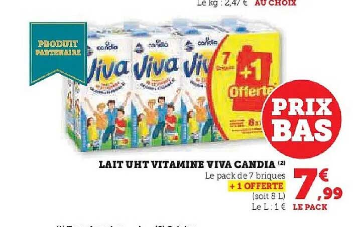 LAIT UHT VITAMINE VIVA CANDIA