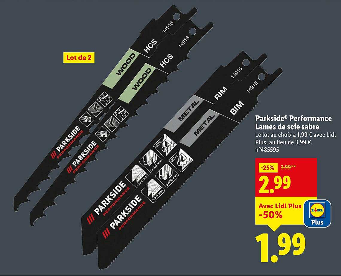 Lames de scie sabre Parkside® Performance
