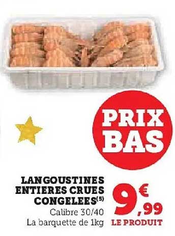 LANGOUSTINES ENTIÈRES CRUES CONGELÉES