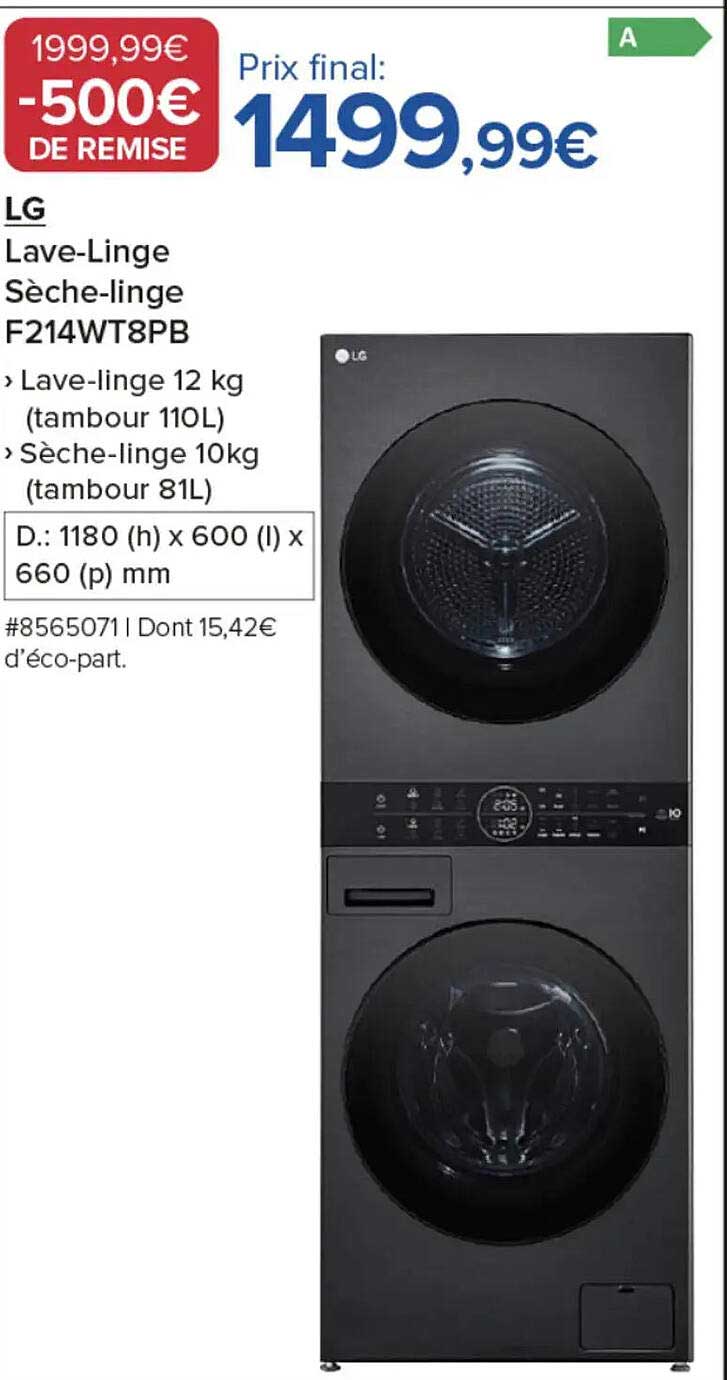 LG Lave-Linge Sèche-linge F214WT8PB