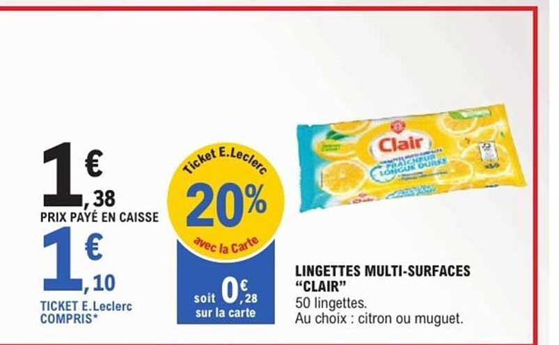 LINGETTES MULTI-SURFACES “CLAIR”