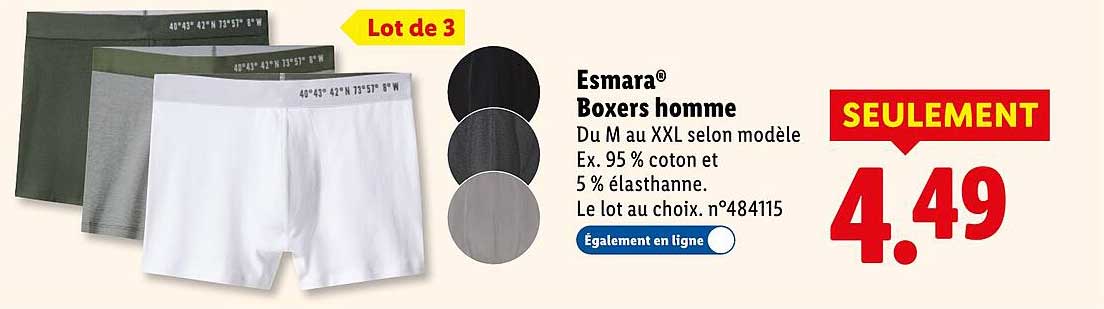 Lot de 3 Boxers homme Esmara®