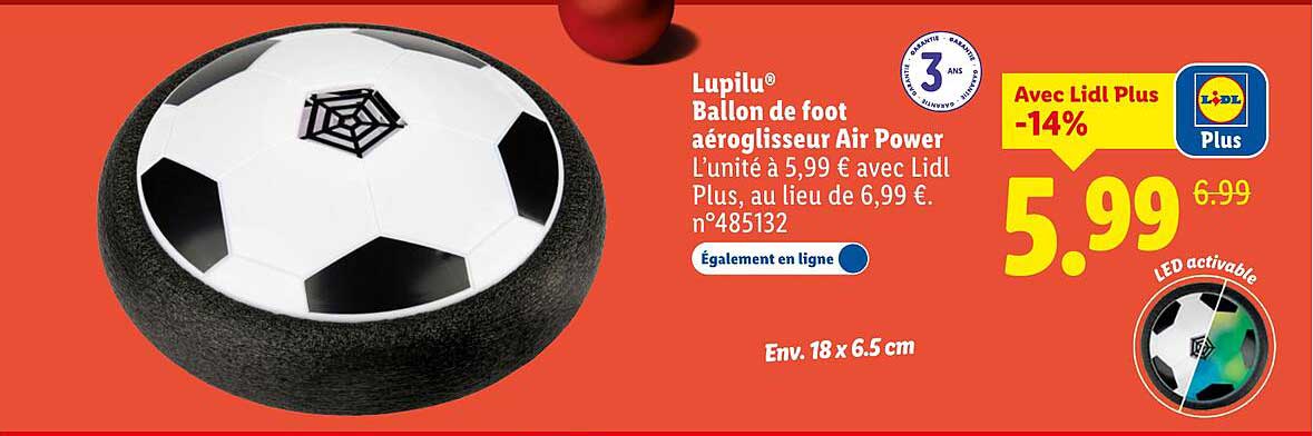Lupilu® Ballon de foot aérogliisseur Air Power