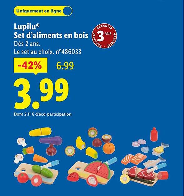 Lupilu® Set d’aliments en bois