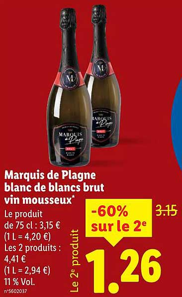 Marquis de Plagne blanc de blancs brut vin mousseux*
