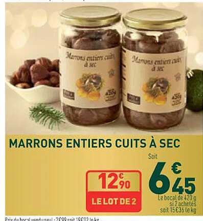 MARRONS ENTIERS CUITS À SEC