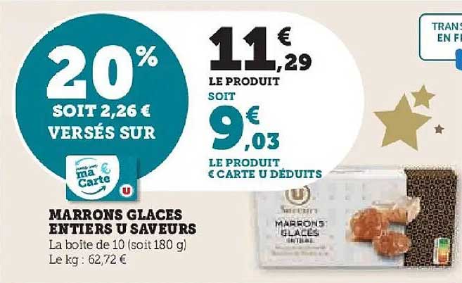 MARRONS GLAÇES ENTIERS U SAVEURS