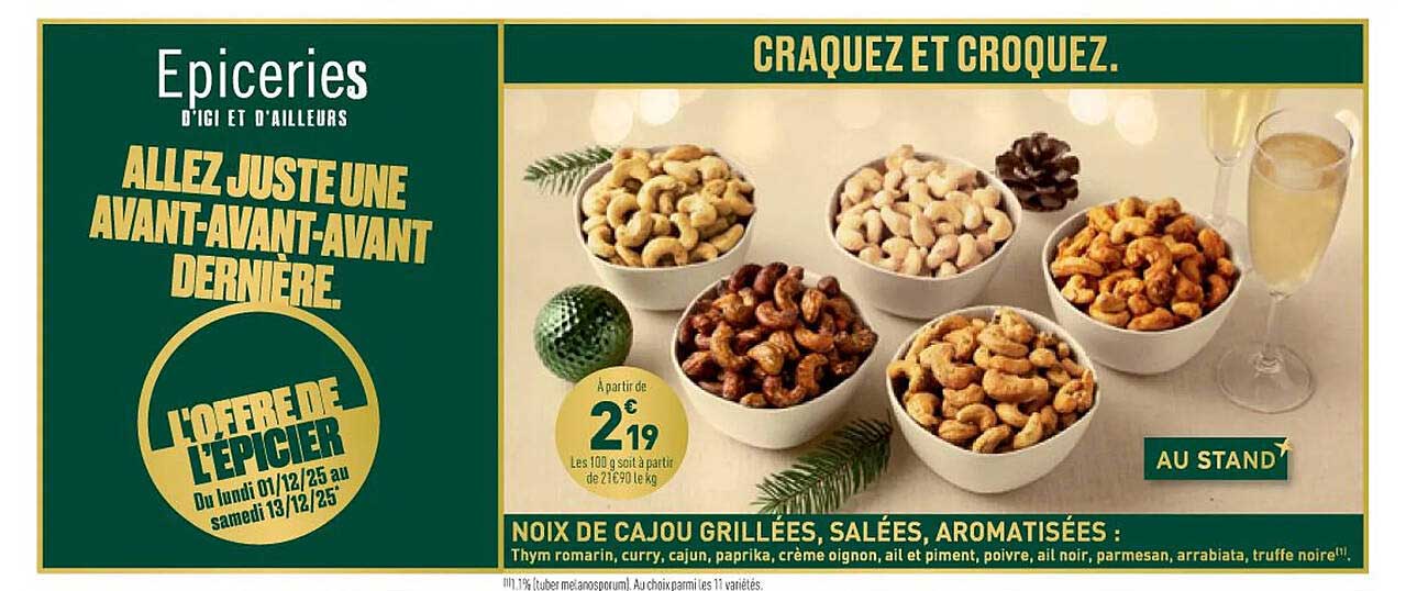 NOIX DE CAJOU GRILLÉES, SALÉES, AROMATISÉES