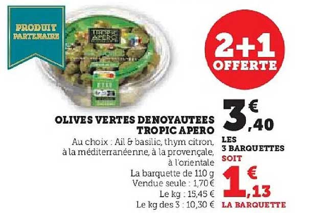 OLIVES VERTES DENYAUTÉES TROPIC APÉRO