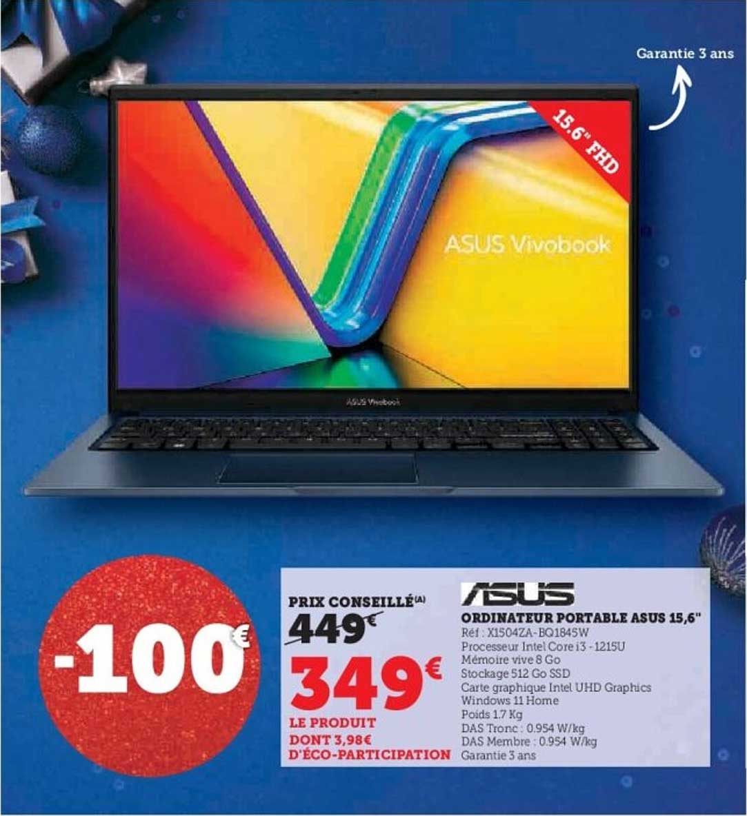 ORDINATEUR PORTABLE ASUS 15,6"