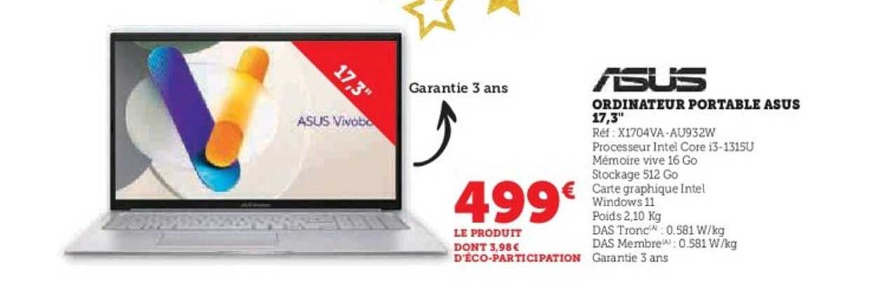 ORDINATEUR PORTABLE ASUS 17,3"