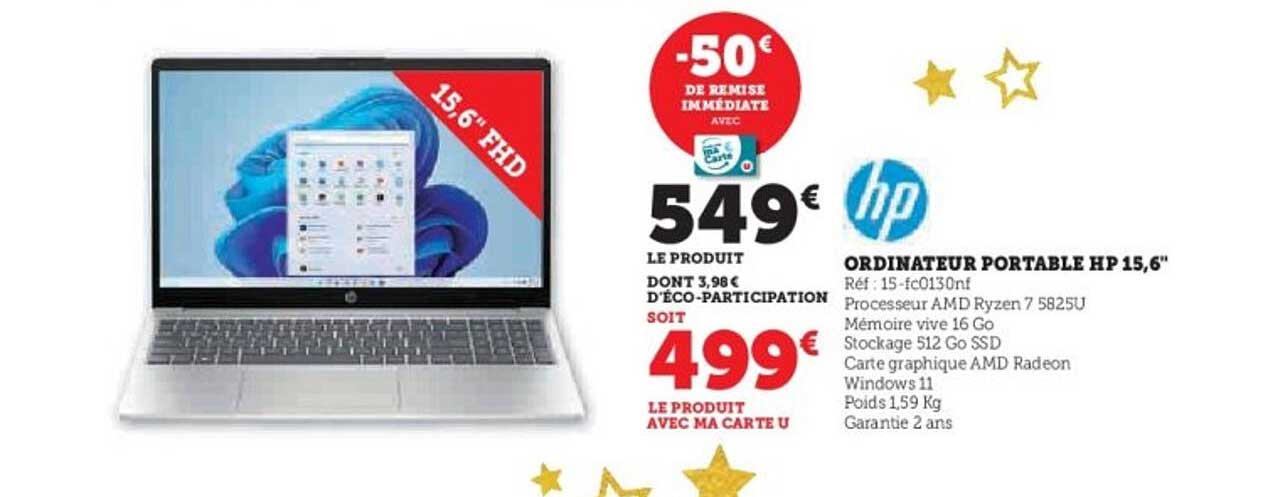 ORDINATEUR PORTABLE HP 15,6"