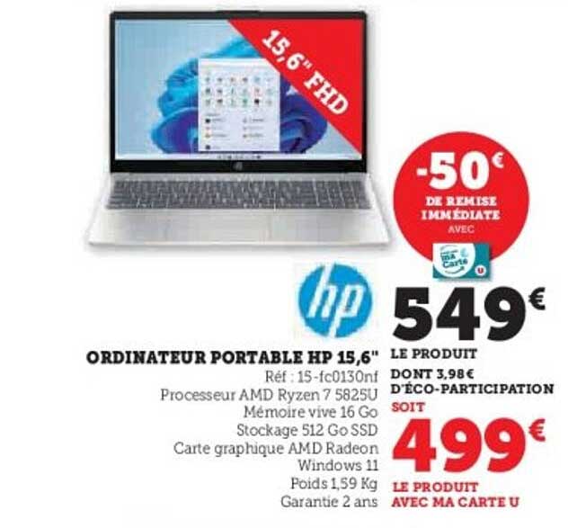 ORDINATEUR PORTABLE HP 15,6"