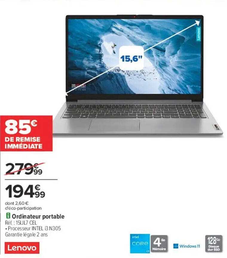 Ordinateur portable Lenovo 15,6"