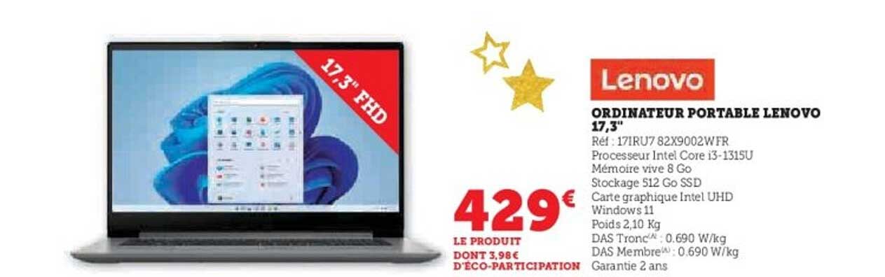 ORDINATEUR PORTABLE LENOVO 17,3"