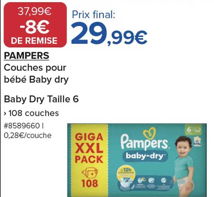 PAMPERS Couches pour bébé Baby dry