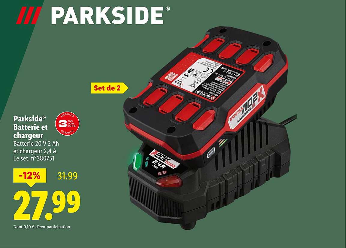 Parkside® Batterie et chargeur