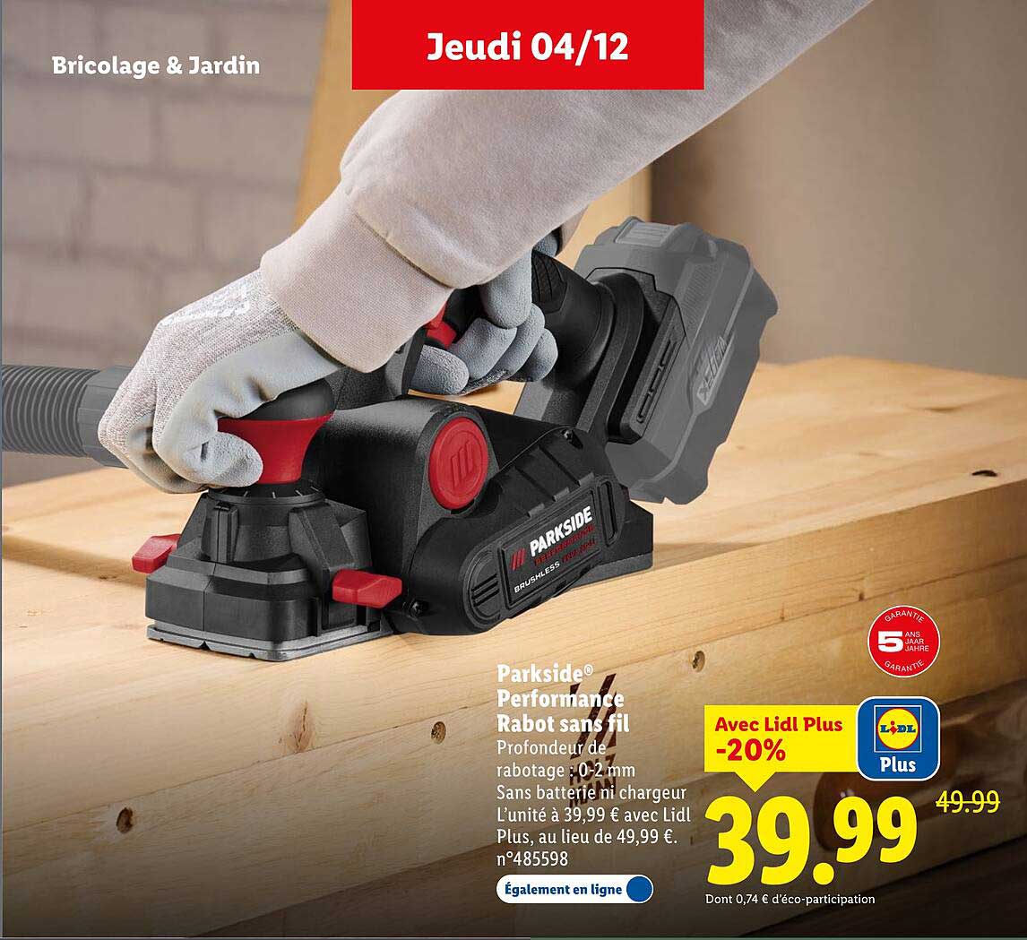 Parkside® Performance Rabot sans fil