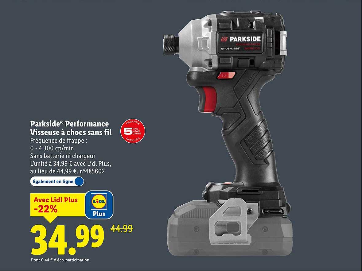 Parkside® Performance Visseuse à chocs sans fil