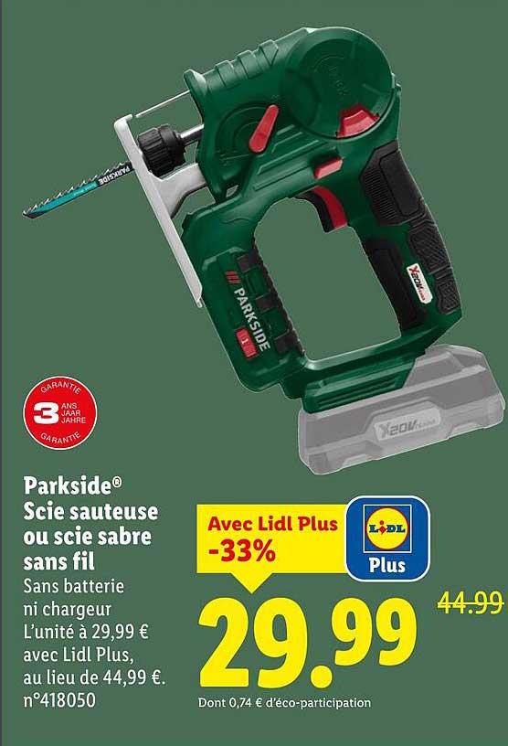 Parkside® Scie sauteuse ou scie sabre sans fil