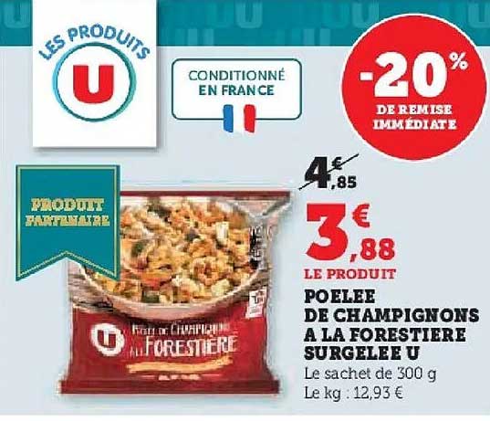 Poêlée de Champignons à la Forestière Surgelée U