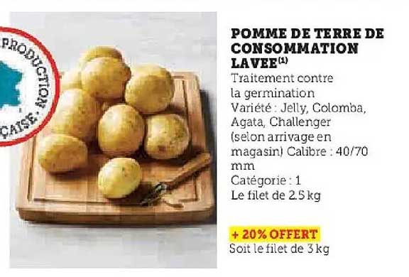 POMME DE TERRE DE CONSOMMATION LAVEE