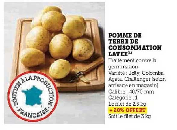 POMME DE TERRE DE CONSOMMATION LAVEE