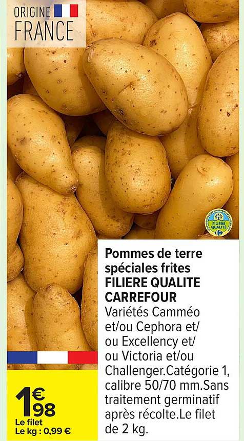 Pommes de terre spéciales frites FILIERE QUALITE CARREFOUR