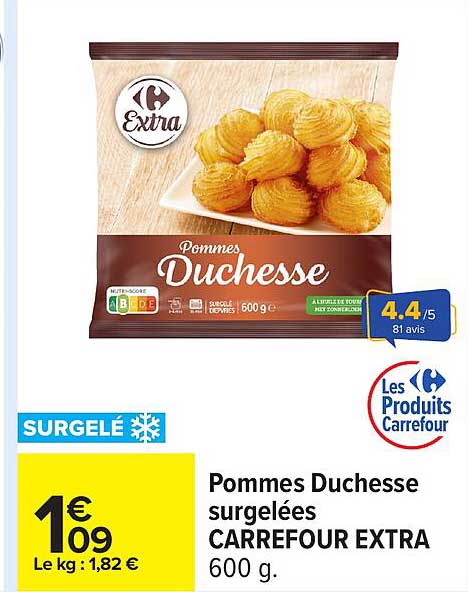 Pommes Duchesse surgelées