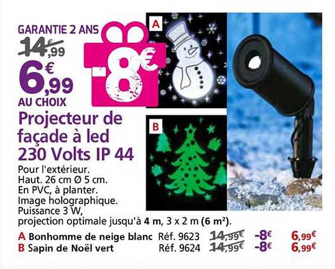 Projecteur de façade à led 230 Volts IP 44