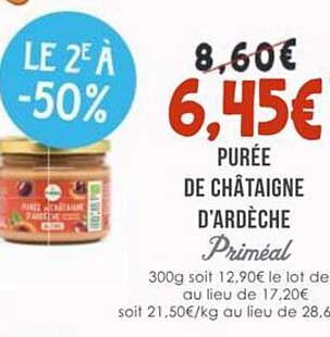 Purée de châtaigne d'Ardèche Primalé