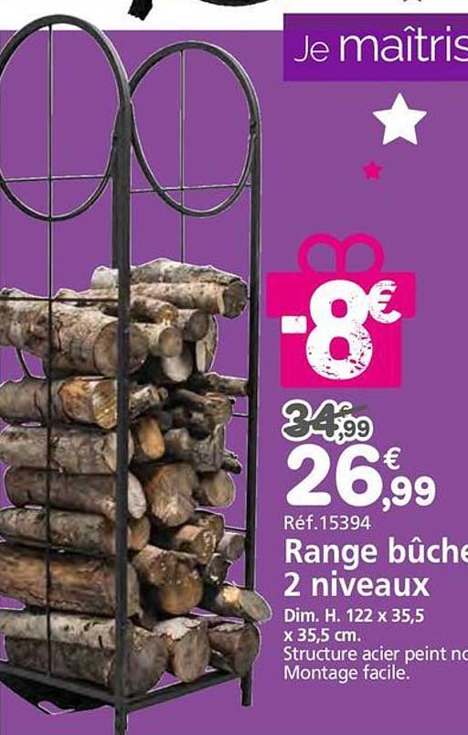 Range bûche 2 niveaux