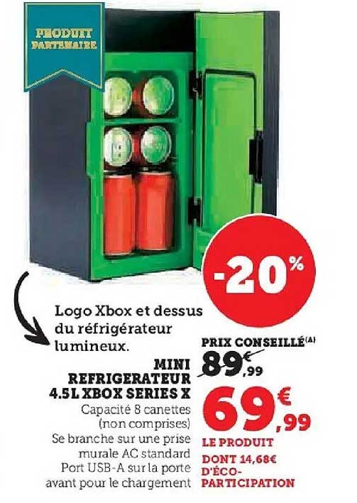 Réfrigérateur 4.5L Xbox Series X