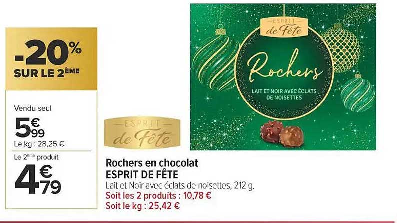 Rochers en chocolat ESPRIT DE FÊTE