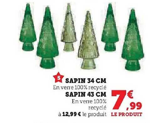 SAPIN 34 CM En verre 100% recyclé SAPIN 43 CM En verre 100% recyclé